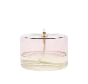 Bán buôn tùy chỉnh tay thổi kết hợp màu Bảng trang trí chịu nhiệt Glass Oil Lamp với Glass Wick