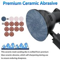 Disques de ponçage en céramique de qualité supérieure de 6 pouces, sans poussière, à fixation auto-agrippante, ronds, anti-colmatage, grain 60, OEM # -320 #   Ponceuse orbitale aléatoire