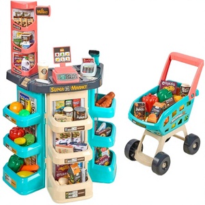 Juego de juguete de supermercado para niños: mostrador de caja, carrito de compras, puesto de mercado de plástico para juego de imitación, edades 4-6 años - Product Image 2