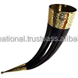Corne à boire avec poignée en cuir, tasse Viking, cadeau de mariage nordique, corne de buffle faite à la main pour Offre Spéciale - Product Image 6