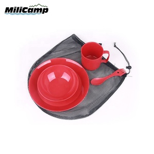 4pcs <strong>Camping</strong> Kitchen <strong>Camping</strong> Plastic <strong>Plates</strong> Bowls Dinner <strong>Set</strong> Portable Tableware <strong>Set</strong> With a Bag - Product Image 3