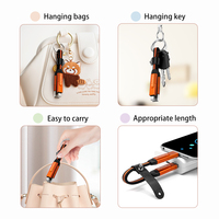 Cadeaux promotionnels 6 en 1 câble de charge rapide PD 60W tressé Portable porte-clés câble de données pour téléphone portable