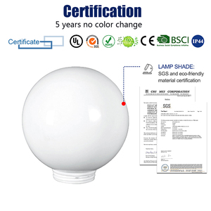 20 inch tùy chỉnh ngoài trời không thấm nước PMMA trụ cột ánh sáng mặt dây chuyền bao gồm hình cầu bóng tròn chụp đèn nhựa Bảng Đèn bóng râm - Product Image 5