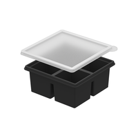 Bac à glaçons en silicone sans BPA avec 4 compartiments moule de sorbetière réutilisable congélateur sûr pour les outils de crème glacée faits maison