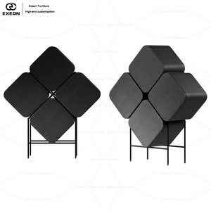 Meuble à vin en bois de luxe créatif, motif trèfle à quatre feuilles classique - Meuble de présentation de vaisselle pour salle à manger de villa - Product Image 2