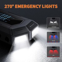 16000mAh Jump Starter Handheld Car Air Pump Phone Charge SOS Strobe Multiply Lighting Modes Motorcycle Bike Ball Inflator