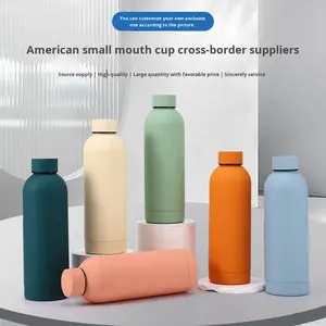 Botella de Boca Pequeña Americana de Acero Inoxidable de Doble Capa 304, Vaso de Pintura de Goma, Portátil para Exteriores, Automóvil, Deportes, Sin Aislamiento Térmico - Product Image 2