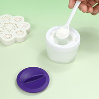 Plastik Weiß-Lila Runde 40g Kuchendekorations-Fondant-Puderquaste Set Antihaft Umweltfreundliches Werkzeug für Zuckerkunst und Gumpaste