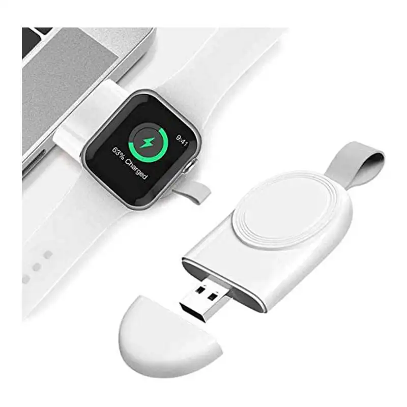 Pengisi Daya Nirkabel Portabel Magnetik untuk Apple Watch 7, Pengisian Cepat Ringan, Pengisi Daya Nirkabel Kecil untuk Seri IWatch