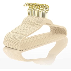 Perchas de terciopelo flocadas antideslizantes para ropa, pantalones y corbatas, con hombros resistentes y sin marcas, para almacenamiento doméstico. - Product Image 1