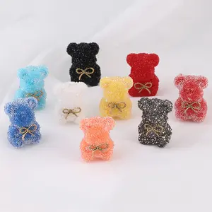 Sugar Bead Crystal Bear Rhinestone Acrylic Beads for Making Phone Case Keychain Pen Diy