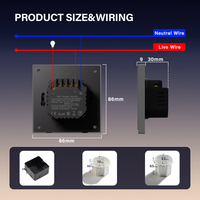 MVAVA Interruptor de Luz Inteligente de Doble Polo con Panel de PC de Lujo, Estándar Europeo, Blanco, 3 Botones, WiFi, Zigbee, Smart Life, Cableado/Inalámbrico, Táctil, Compatible con Alexa