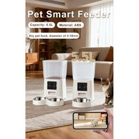 Distributeur automatique de nourriture et d'eau pour animaux de compagnie WiFi 2 en 1, 4L 3L, commande à distance par application, audio bidirectionnel, bols en acier, pour chat et chien