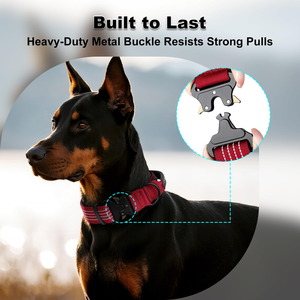Adjustable Metal Buckle Dog Pet <b>Collars</b> Training Nylon Tactical Dog <b>Collar</b> for Medium and Large Dog - Product Image 3