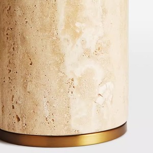 Lampe de table en travertin naturel D35 H54cm, source de lumière LED, base d'ampoule E27, commande par interrupteur, décoration pour salon et chambre à coucher - Product Image 4