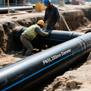 Tubería de Construcción de HDPE, Tubo de <span class=keywords><strong>PEAD</strong></span>, PE100, 75 mm, 110 mm, 200 mm, 315 mm, 355 mm, 400 mm, Tuberías Subterráneas para Suministro de Agua - Product Image 2