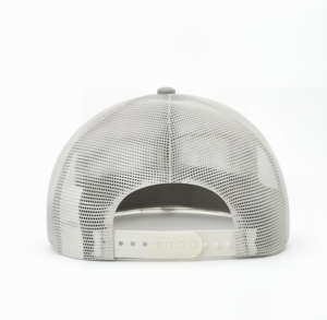 Custom Vintage Patch Trucker Hat <b>Grey</b> 5 Panel Mesh Back <b>Baseball</b> <b>Cap</b> Unisex Embroidery Trucker <b>Cap</b> with Adjustable Snapback - Product Image 4