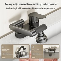 Robinet de lavabo double trou pour salle de bain, eau froide et chaude, double fonction, moderne et minimaliste, avec valve en céramique