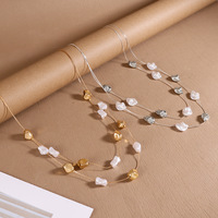 Collier long élégant Z&M Jewelry de style européen et américain, chaîne de pull tendance, accessoire de mode multi-couches avec pendentif hexagonal irrégulier en plastique