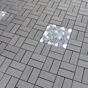 Hiện đại 30x30 chống trượt hình vuông không thấm nước <span class=keywords><strong>composite</strong></span> <span class=keywords><strong>WPC</strong></span> sàn cho khu vườn ngoài trời kho công viên bên ngoài kho - Product Image 2