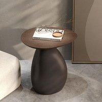 Table basse en noyer massif wabisabi Table centrale ovale et rotative tournée Meubles de salon Table d'appoint pour balcon