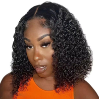 Perruque Bob Africaine Tendance en Dentelle HD, Cheveux Bouclés Mi-Longs pour Femmes, Volumineuse, Douce et de Bonne Qualité, Prix de Gros