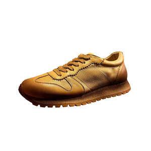 Qinhong Genuine Leather Breathable Training Shoes Men's Lace-up Casual Sports Shoes Lightweight <b>Low</b> <b>Heel</b> Daily Wear - Product Image 5