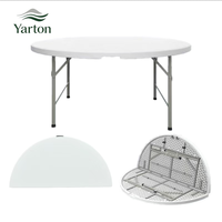 Table de bureau pliante robuste en plastique avec pieds en acier au carbone, design contemporain pour événements, hôtels, restaurants et patios