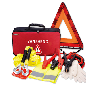 Kit d'urgence automobile personnalisé avec câbles <span class=keywords><strong>de</strong></span> démarrage, corde <span class=keywords><strong>de</strong></span> <span class=keywords><strong>remorquage</strong></span>, <span class=keywords><strong>triangle</strong></span> <span class=keywords><strong>de</strong></span> signalisation et gilet <span class=keywords><strong>de</strong></span> sécurité pour voiture, camion, remorque - Product Image 2