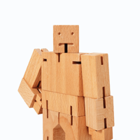 Enfants cubebot puzzles accessoires solide personnalisé en bois naturel jouets éducatifs robot transformant cube pour garçons et filles