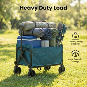 Chariot de camping pliable tout-terrain personnalisé, réglable, pour jardin, plage, pique-nique, camping - Product Image 1