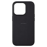 Étui en cuir véritable Crazy Horse pour iPhone 15 Pro, compatible avec anneau magnétique intégré, style Indiana-Jones, noir