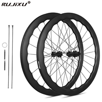 Ensembles de roues de frein sans placenta en Fiber de carbone pour vélo de route en gros d'usine 5045mm jeu de roues de couteau en carbone à Six trous/verrouillage central