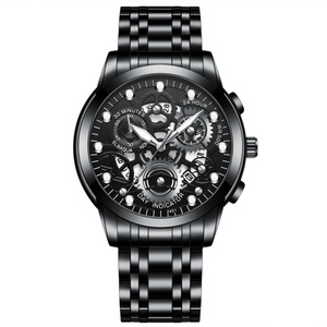 Nuevo Reloj de Hombre con Diseño Hueco, Acepta Logotipo Personalizado, Movimiento de Cuarzo, Resistente al Agua, Correa de Acero Brillante - Product Image 2