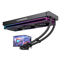 LOVINGCOOL Effet 3D à l'œil nu Écran incurvé 6,67 pouces 360 mm Refroidisseur liquide Boîtier PC Dissipateur thermique CPU Film 3D Lecture vidéo Affichage de la température