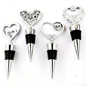 Alloy Wine Stoppers Heart Design Metal Bottle Stopper Set For Valentine's Day Kitchen Use - Product Image 1