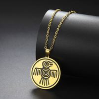Collier Symbole Oiseau Spirituel Aztèque Myshape, Amulette Pendentif en Acier Inoxydable, Culture Maya, Puissance, Force et Courage