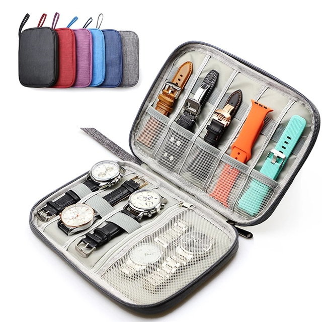 Watch Bands Storage Bag Nylon Spill-resistant Watch Band Organizer Bag Travel Watch Straps Carrying Bag Pouch for Apple