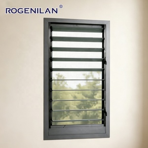 Fenêtre à persiennes en aluminium ventilée et réglable sur mesure avec moustiquaire et verre trempé – Fabrication Rogenilan - Product Image 2