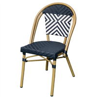 Ensemble de table et chaises de salle à manger en aluminium de style français pour hôtel, restaurant, café, pâtisserie