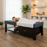 Table de massage en bois et cuir synthétique de haute qualité sur mesure pour spa, salon de beauté et soins de la peau, pour massage aux huiles essentielles