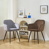 Chaise sans accoudoirs en tissu avec dossier, rembourrée en mousse haute élasticité, idéale pour café, chambre ou comme tabouret de coiffeuse