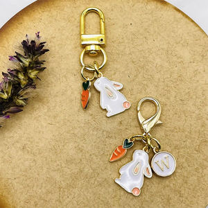 Décoration <span class=keywords><strong>de</strong></span> sac à main pour femme, en alliage, motif lapin avec goutte d'<span class=keywords><strong>huile</strong></span>, accessoire mignon pour sac à main, décoration métallique - Product Image 2