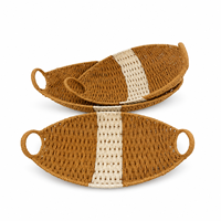 Panier de rangement en corde de papier tressé fait main pour le salon