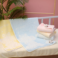 Couverture d'emmaillotage pour tout-petit en gaze superposée à imprimé éléphant, serviette de bain en mousseline de bambou pour bébé, pour la douche, la crèche et l'usage quotidien