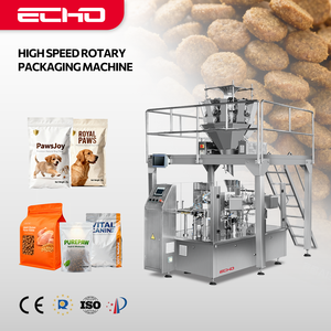 Machine à emballer de remplissage automatique de poche de sac debout préfabriquée pour la nourriture sèche pour chiens et chats - Product Image 1