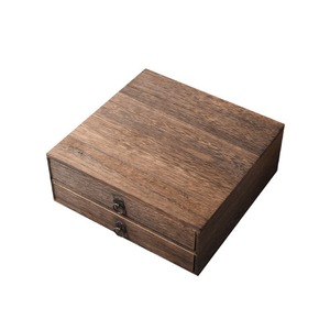 Wooden Double Layer Tea <b>Box</b> Rectangle 10 In High Handmade Storage For Pu'er Tea <b>Cake</b> <b>Gift</b> Craft - Product Image 5