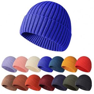 Gorro de punto acanalado corto con puño, elástico, de acrílico, para invierno, grueso, cálido, para nieve y esquí, regalo promocional - Product Image 1