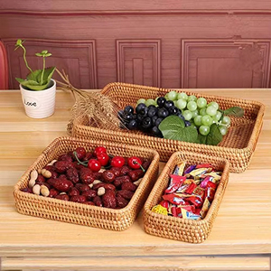 Plateau de rangement multi-compartiments en rotin, organisateur polyvalent, plateau ajustable en bambou pour couverts, idéal pour la salle de bain - Product Image 4