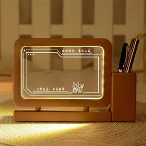 Néon rvb lumineux créatif effaçable acrylique mémo Message Note Board LED veilleuse USB bricolage 3D écriture réinscriptible conseil <span class=keywords><strong>lampe</strong></span> - Product Image 2